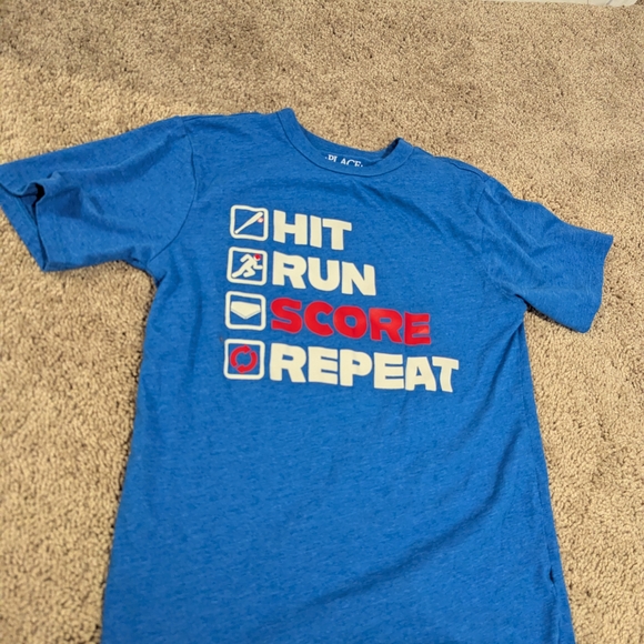 The Children's Place Other - The Children's Place Blue Tee with Red and White Graphic